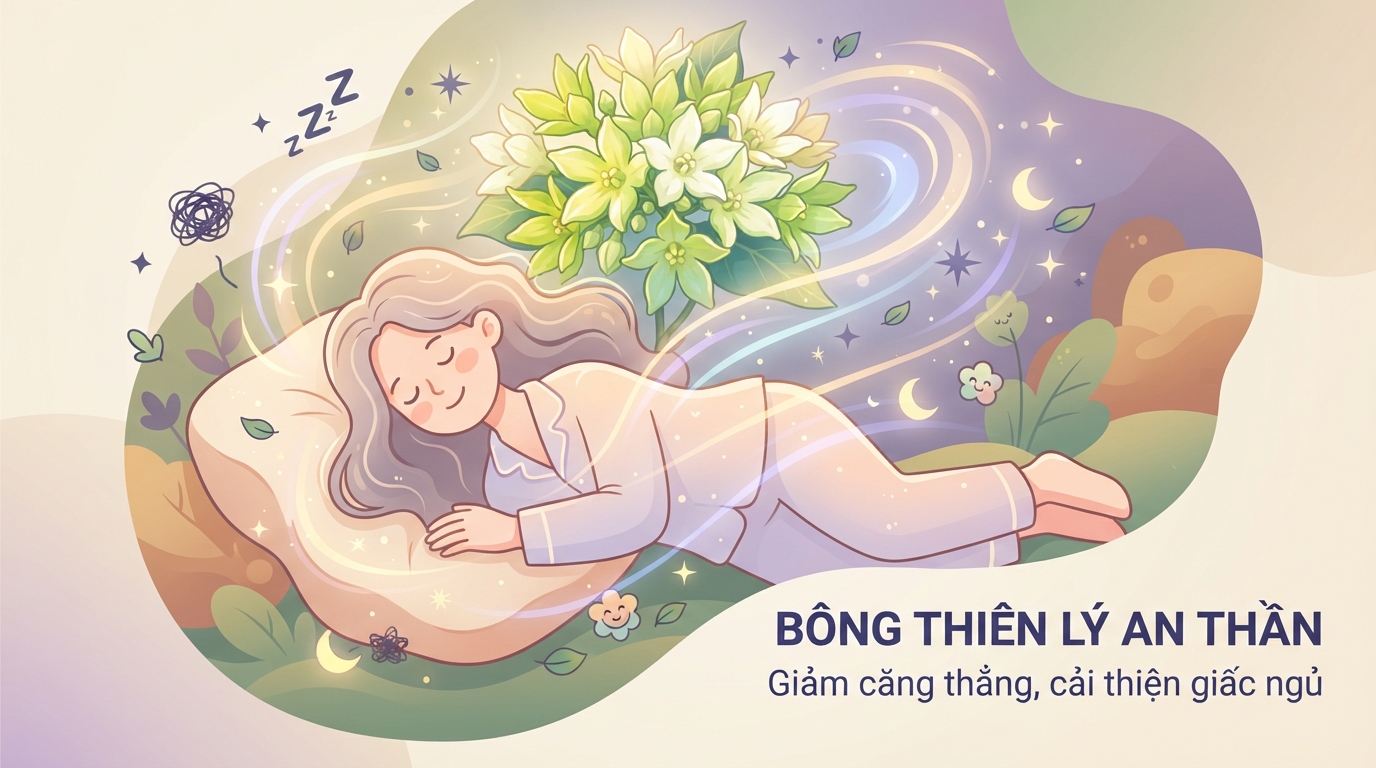 Bông thiên lý chứa flavonoid giúp xoa dịu căng thẳng thần kinh hiệu quả.