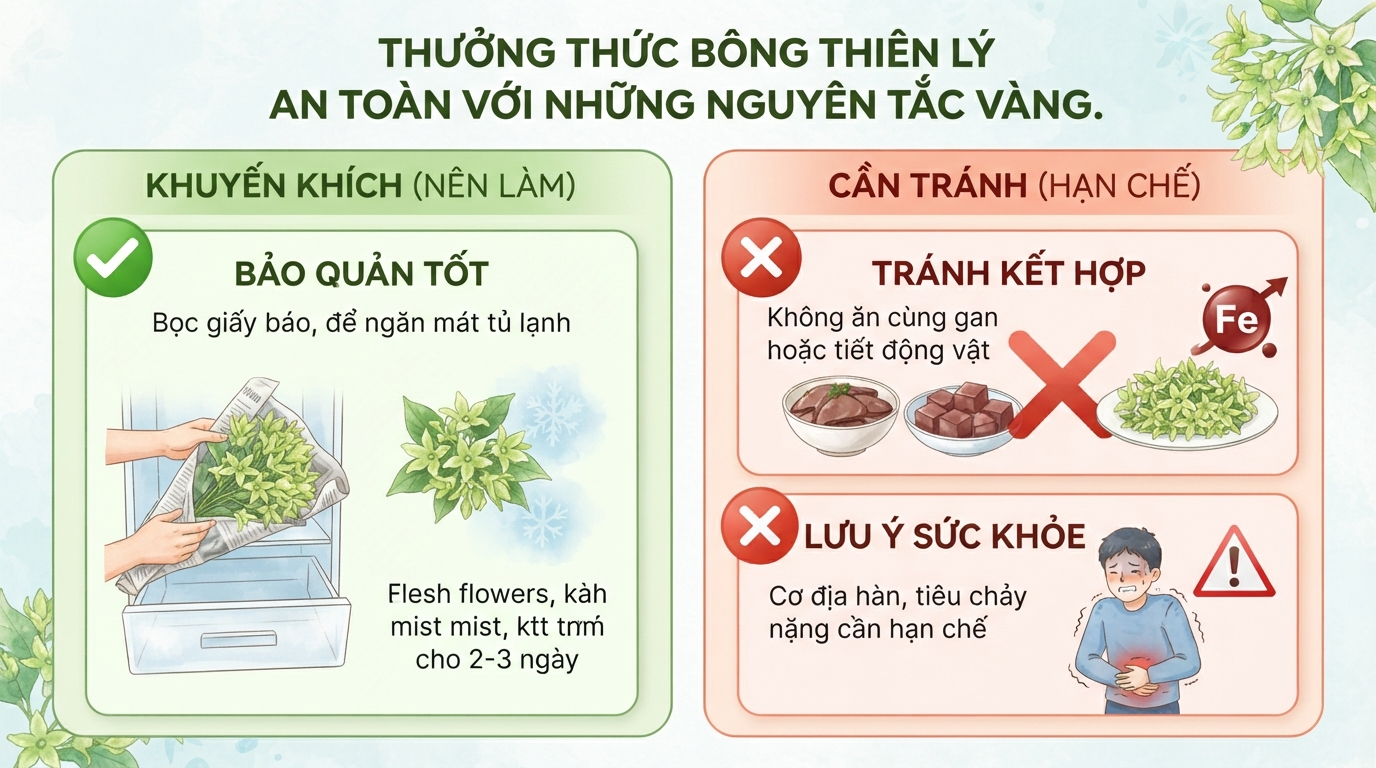 Bông thiên lý: Lợi ích sức khỏe, cách dùng và thực hư về chất độc gây hại