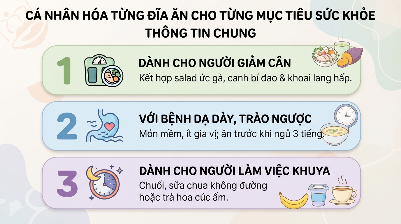 Buổi tối ăn gì để tiêu hóa tốt, ngủ sâu giấc và ngừa tăng cân hiệu quả?