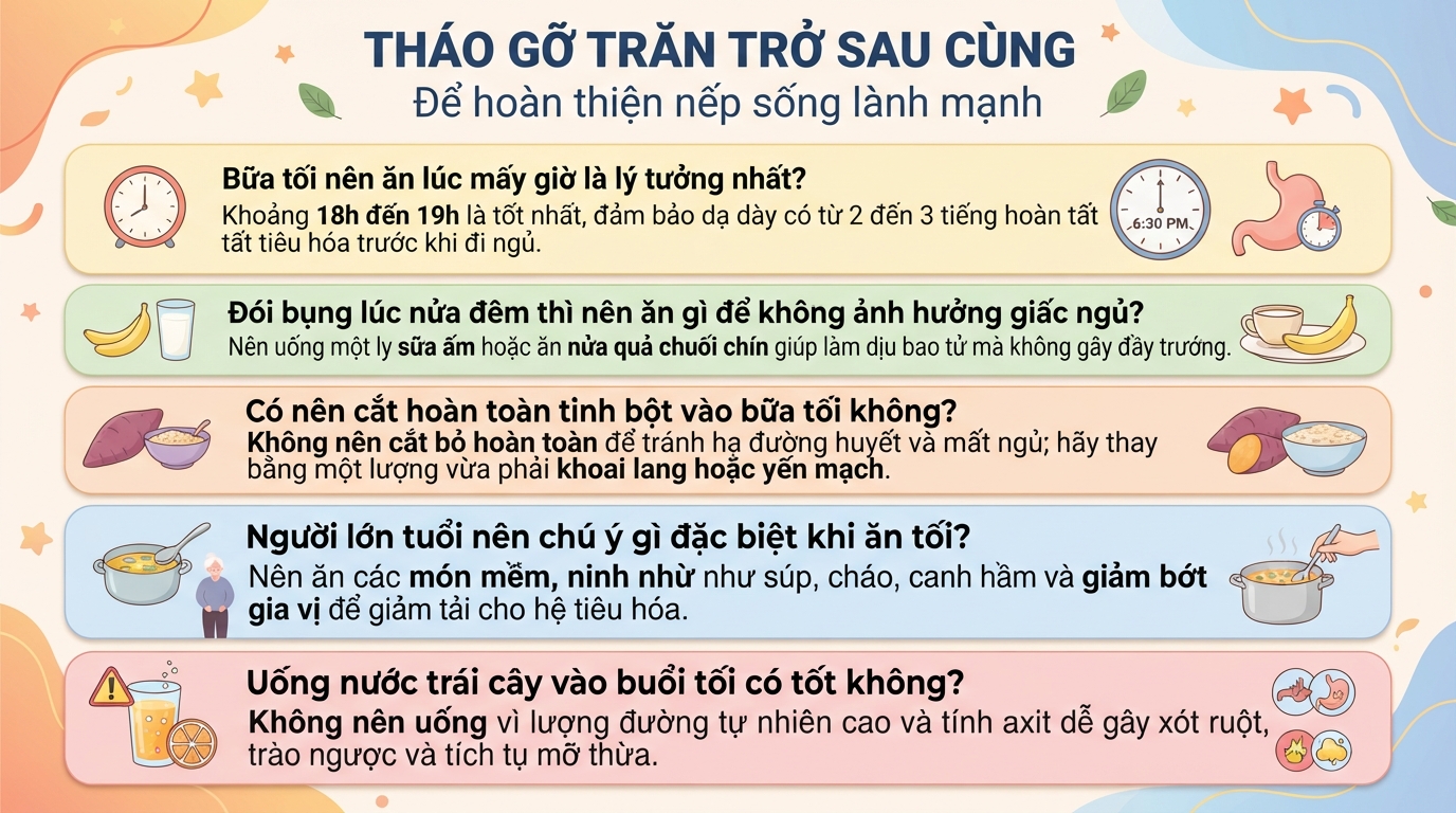 Buổi tối ăn gì để tiêu hóa tốt, ngủ sâu giấc và ngừa tăng cân hiệu quả?
