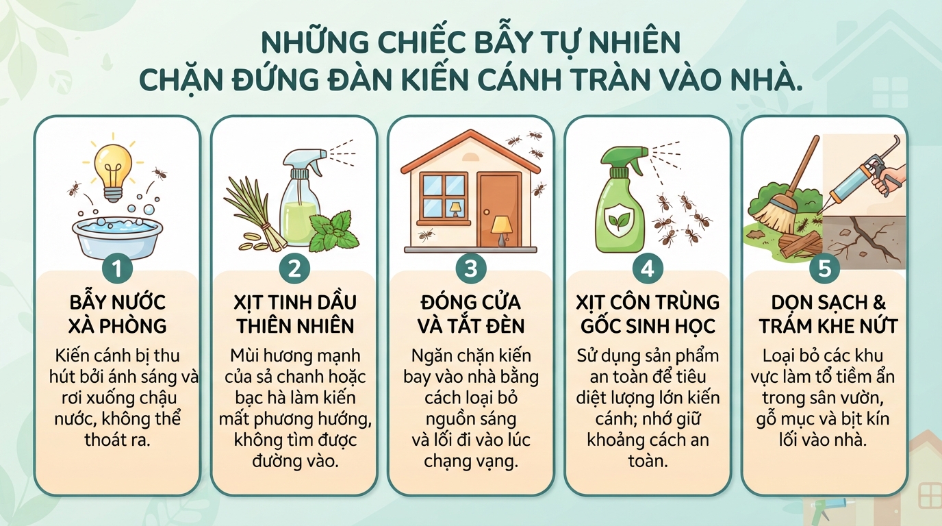 Kiến cánh bay vào nhà: Nguyên nhân, cách xử lý và sơ cứu dị ứng