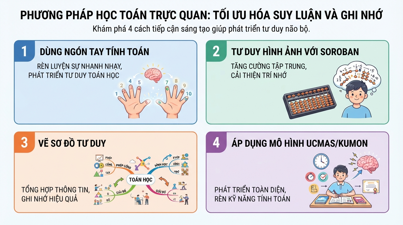 Các phương pháp học trực quan giúp tối ưu hóa khả năng suy luận và ghi nhớ.