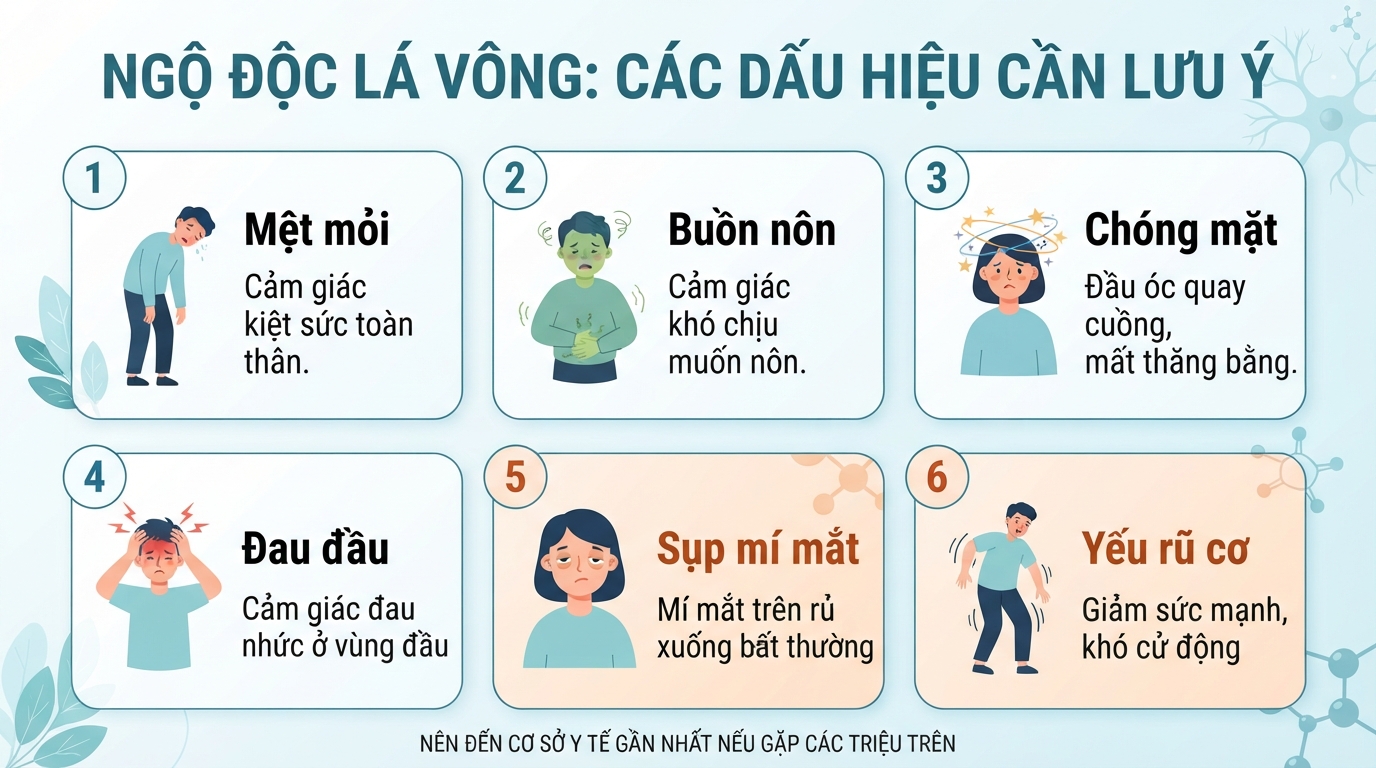 Các triệu chứng ngộ độc thần kinh cơ cần lưu ý khi dùng quá liều.