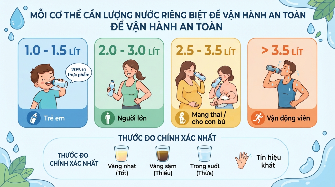 Uống nhiều nước có tốt không? Lượng nước phù hợp và dấu hiệu cần lưu ý