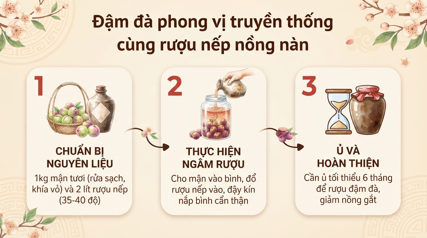 Cách ngâm rượu mận Bắc thơm ngon, đúng tỷ lệ và an toàn sức khỏe