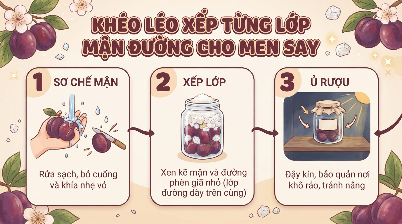 Cách ngâm rượu mận Bắc thơm ngon, đúng tỷ lệ và an toàn sức khỏe