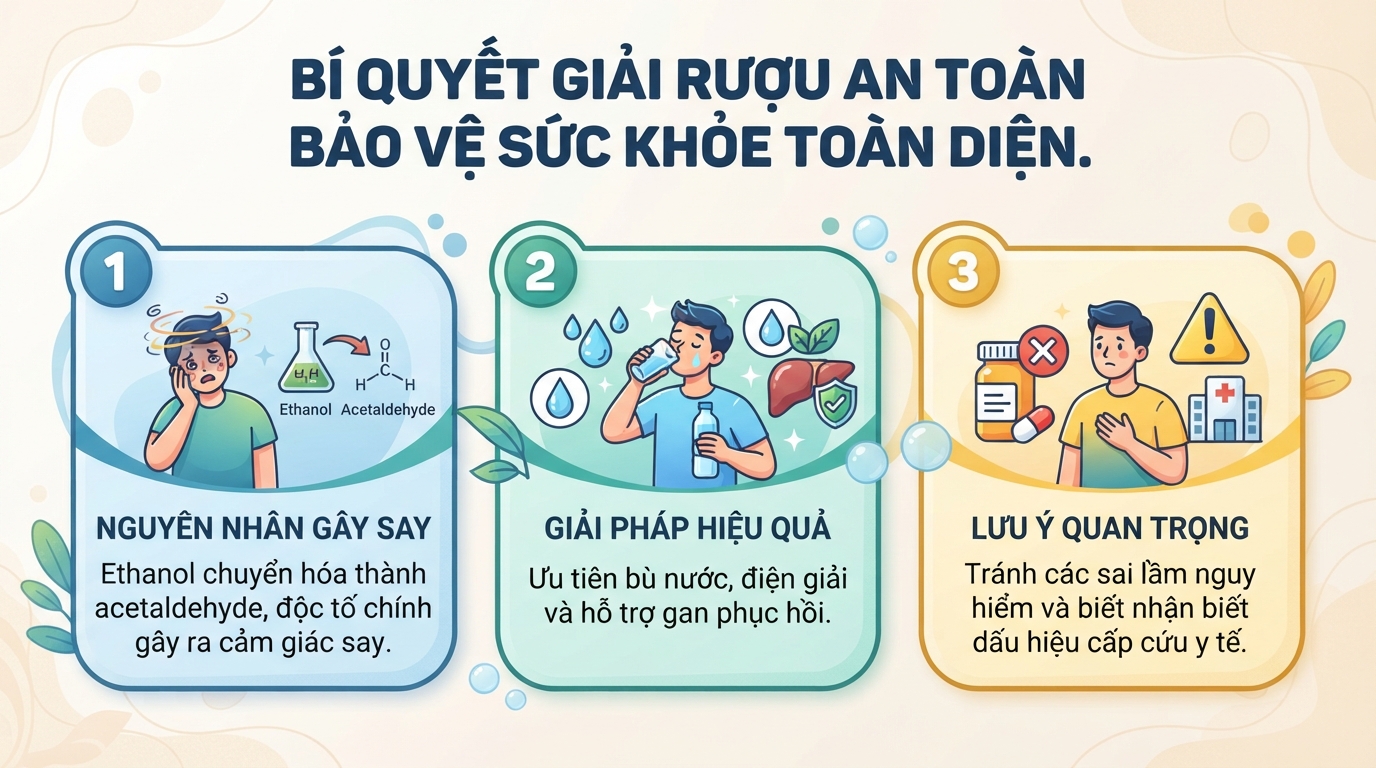 Giải rượu bằng gì? Cách giảm say rượu bia an toàn, hiệu quả