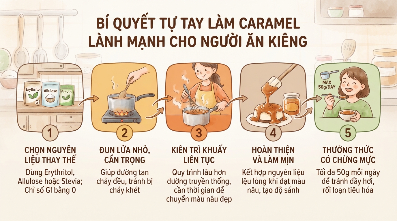 Caramel là gì? 3 lưu ý sức khỏe và cách dùng đường ăn kiêng