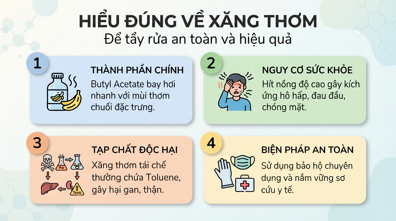 Xăng thơm có độc không? Cách sử dụng an toàn và sơ cứu khi phơi nhiễm