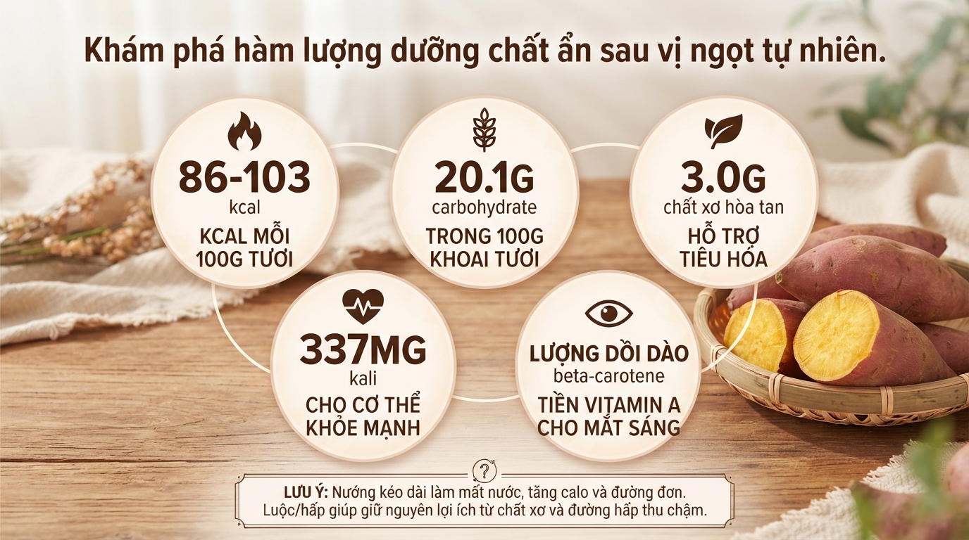 Khoai lang mật: hàm lượng calo, tác dụng sức khỏe và cách ăn đúng