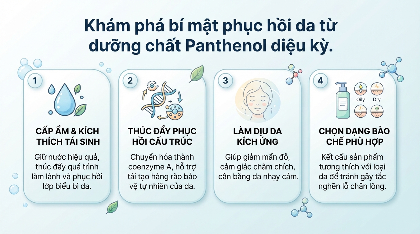 Panthenol là gì? 4 tác dụng đối với làn da và cách dùng đúng