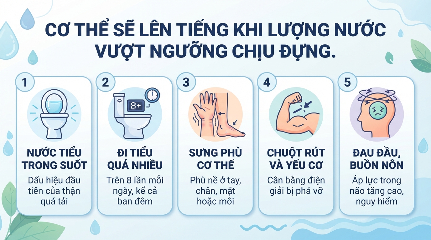 Uống nhiều nước có tốt không? Lượng nước phù hợp và dấu hiệu cần lưu ý