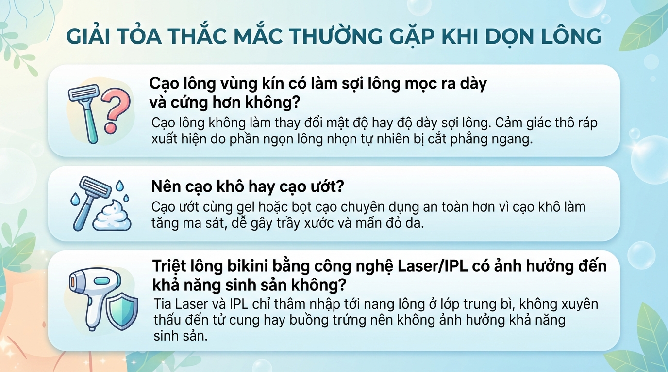 Có nên cạo lông vùng kín không? Lợi ích, rủi ro và cách thực hiện an toàn