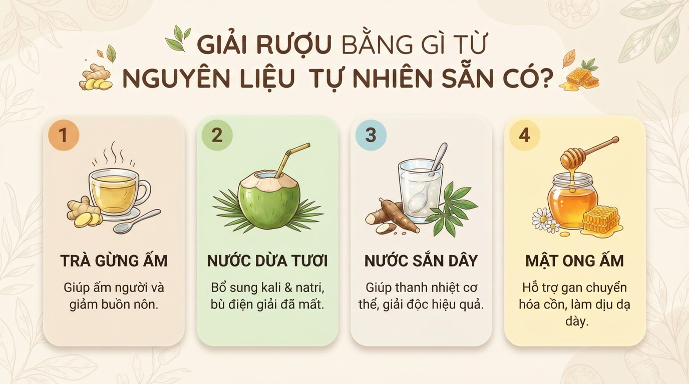 Giải rượu bằng gì? Cách giảm say rượu bia an toàn, hiệu quả