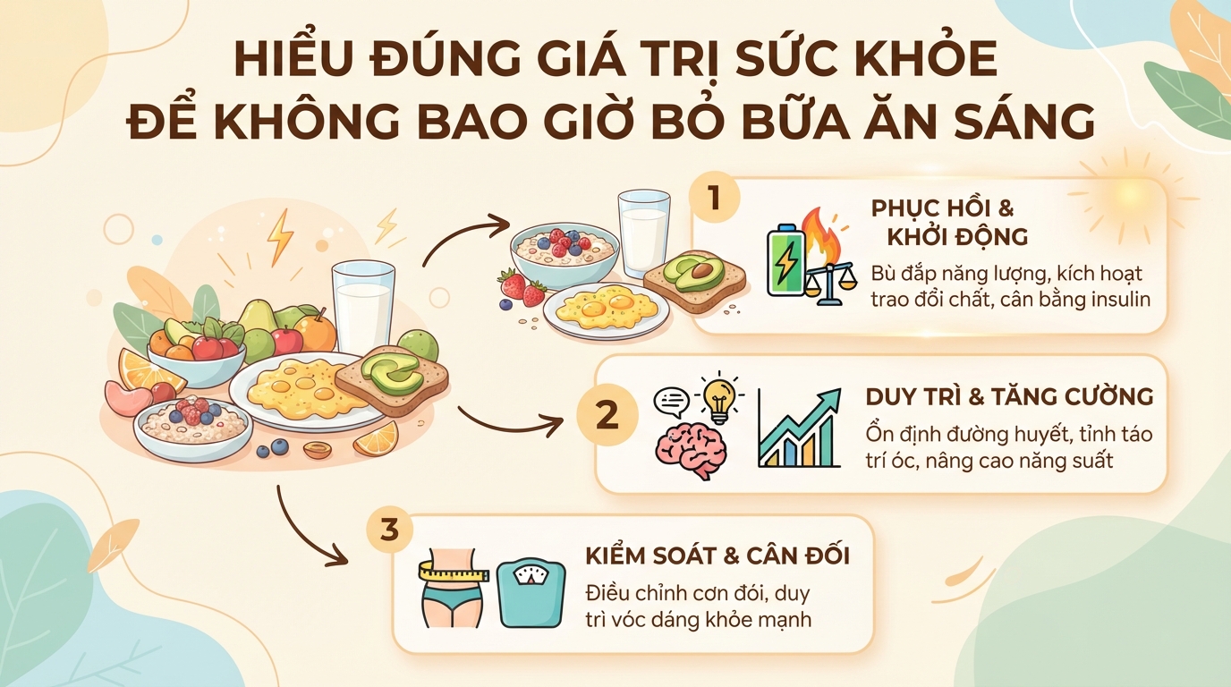 Bữa ăn sáng lành mạnh: 5 thực đơn đủ chất tốt cho sức khỏe