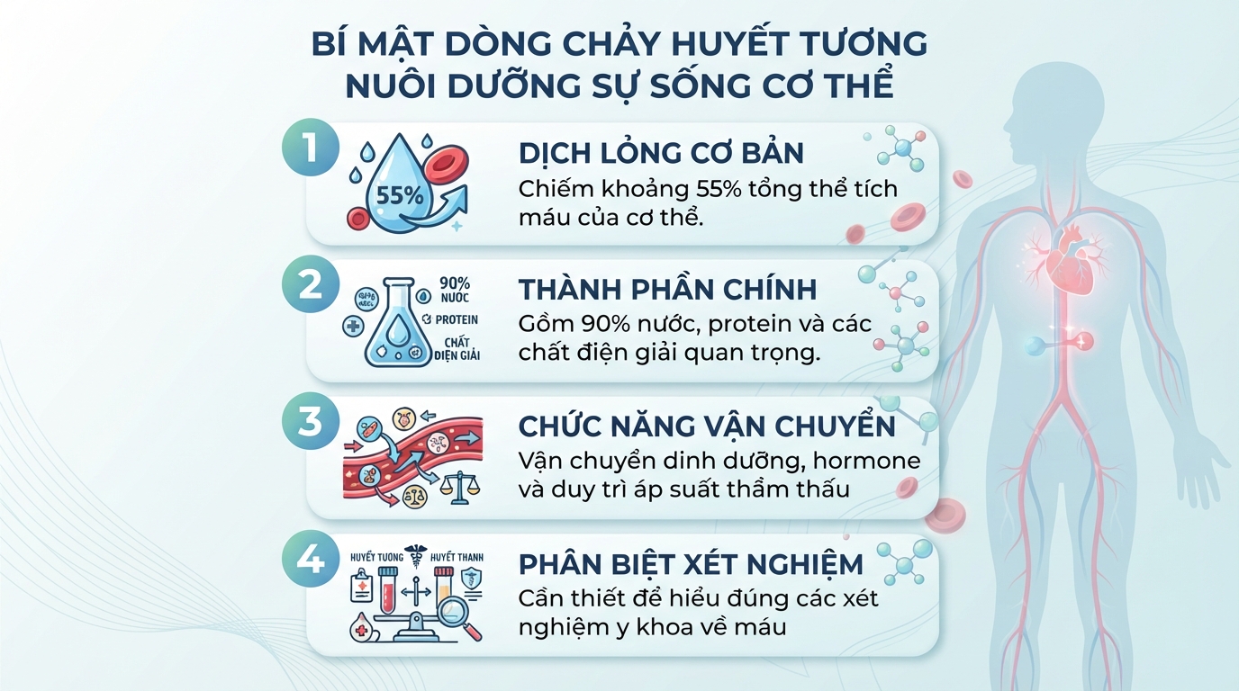 Huyết tương là gì? Thành phần, chức năng và vai trò đối với sức khỏe