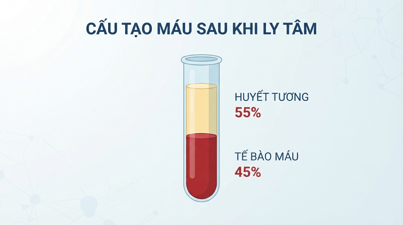 Giải đáp huyết tương là gì qua cấu tạo máu gồm 55% dịch lỏng và các tế bào.