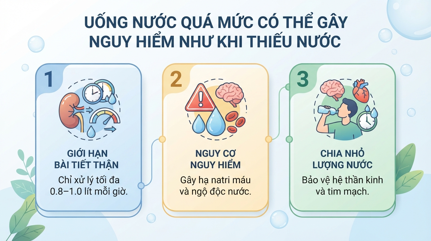 Uống nhiều nước có tốt không? Lượng nước phù hợp và dấu hiệu cần lưu ý