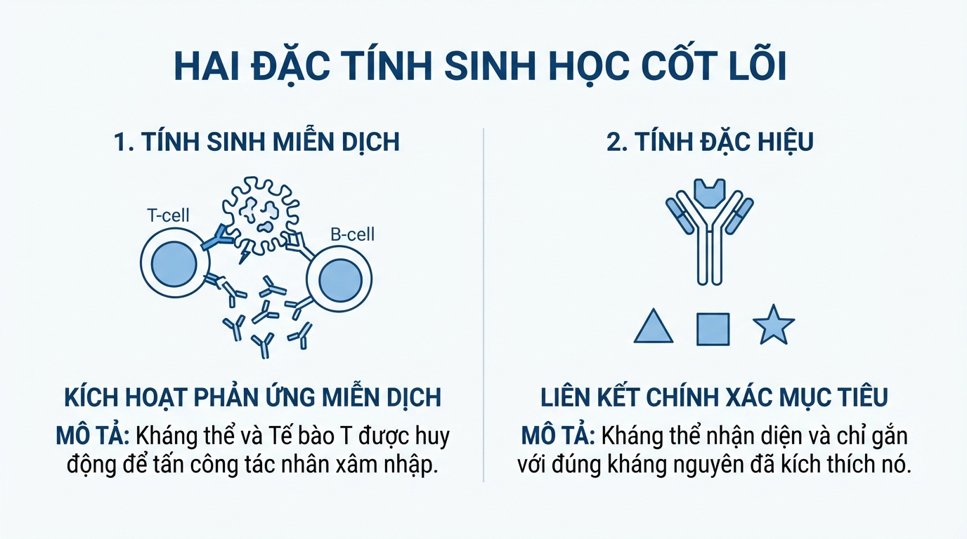 Hai đặc tính sinh học quyết định hiệu quả kích hoạt và tính đặc hiệu của phản ứng.