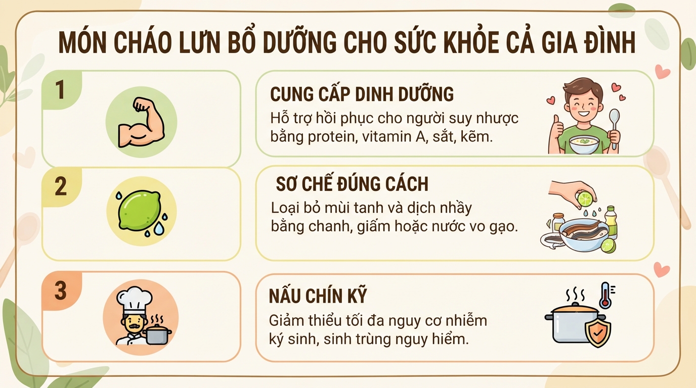 Cháo lươn dinh dưỡng: công dụng, cách nấu và lưu ý khi ăn