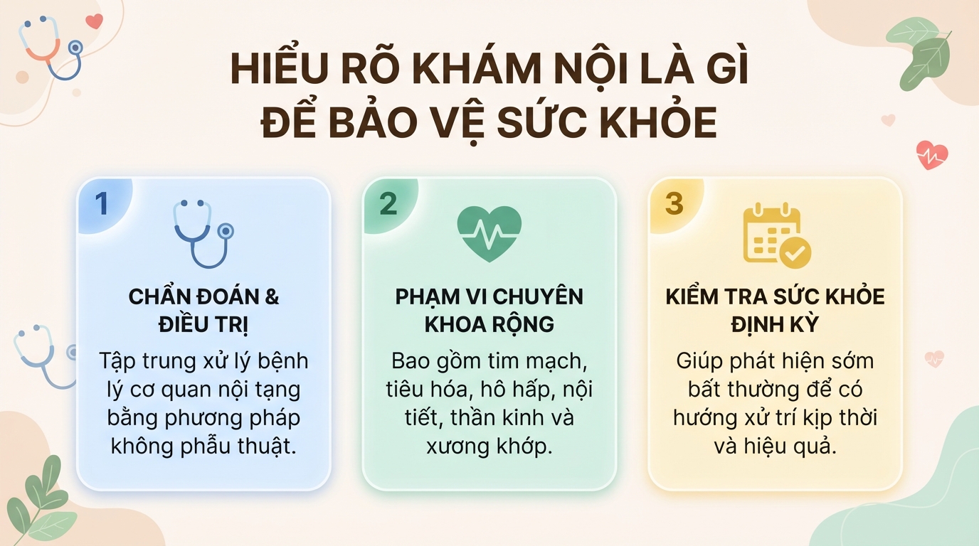 Khám nội là gì? Quy trình và danh mục khám nội khoa cần biết