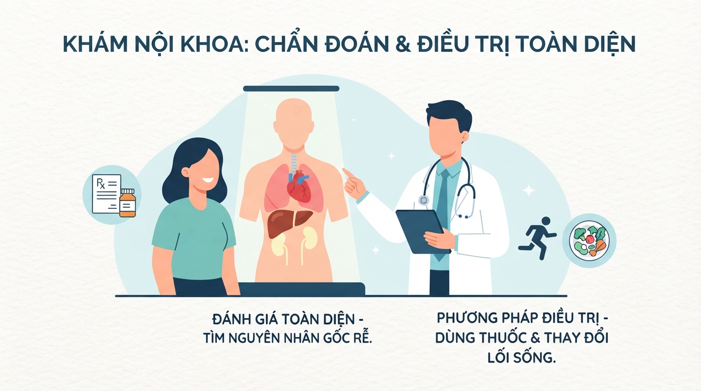 Hiểu rõ khám nội là gì giúp chủ động phòng ngừa biến chứng bệnh lý.