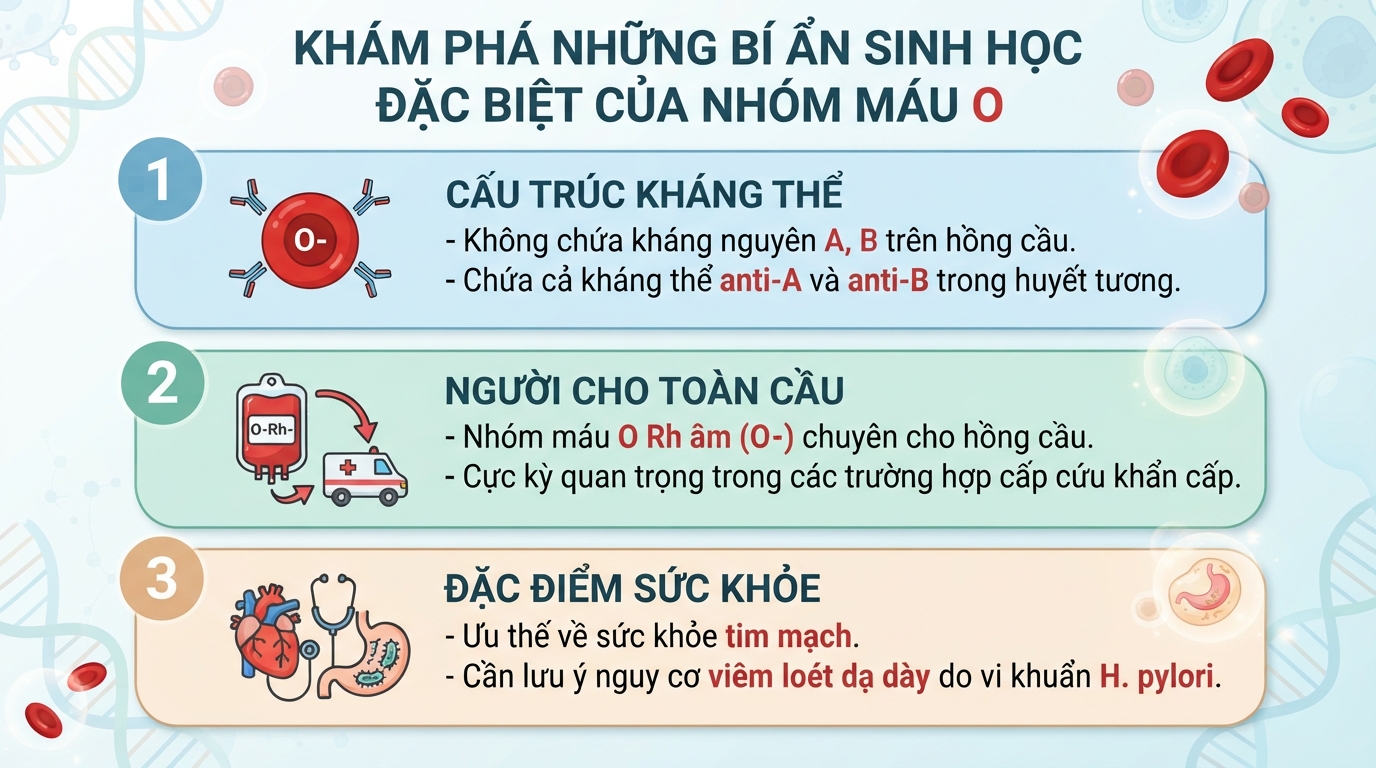 Nhóm máu O: Đặc điểm, di truyền và nguyên tắc truyền máu