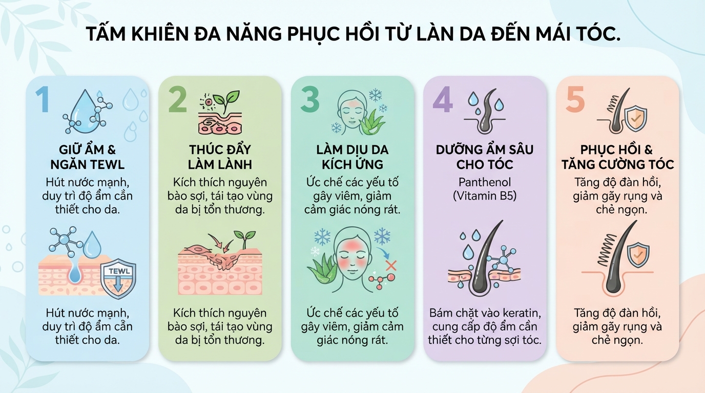 Panthenol là gì? 4 tác dụng đối với làn da và cách dùng đúng