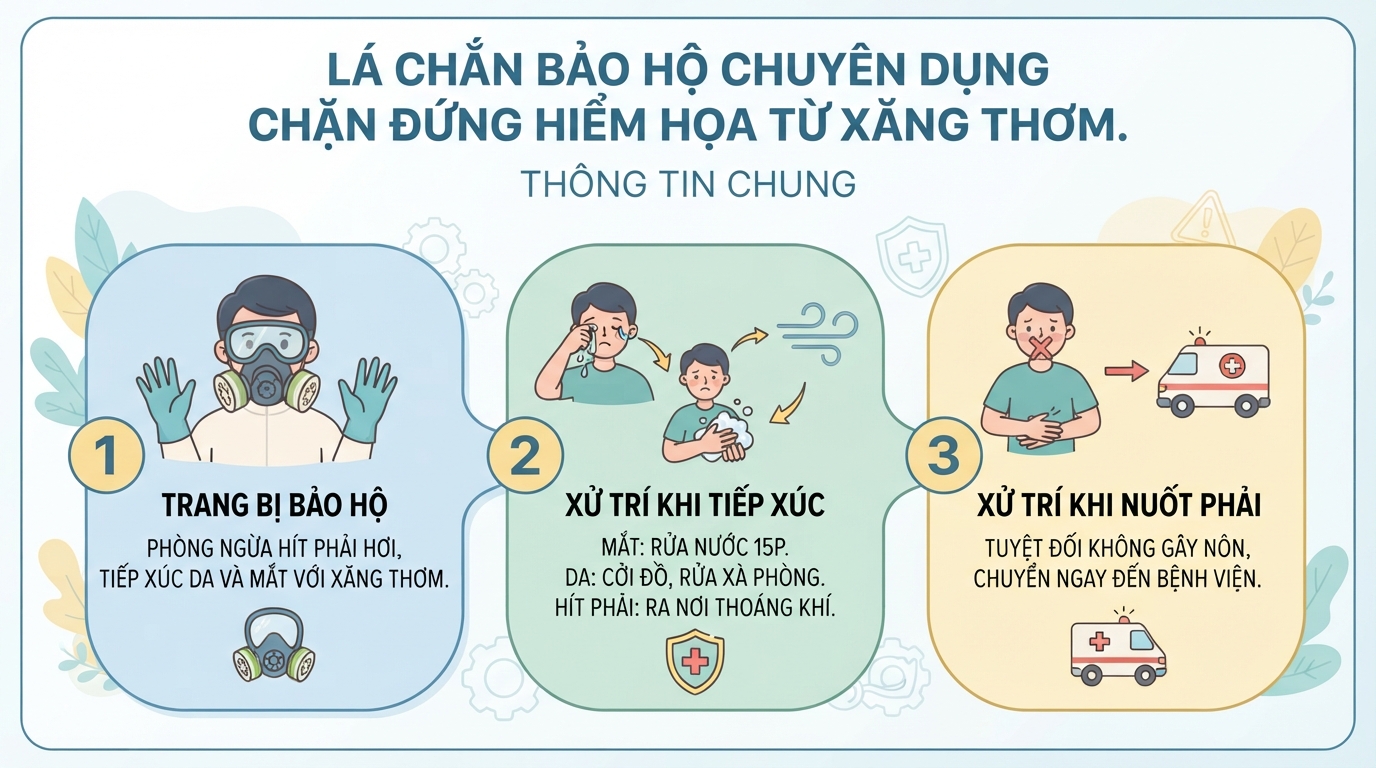 Xăng thơm có độc không? Cách sử dụng an toàn và sơ cứu khi phơi nhiễm