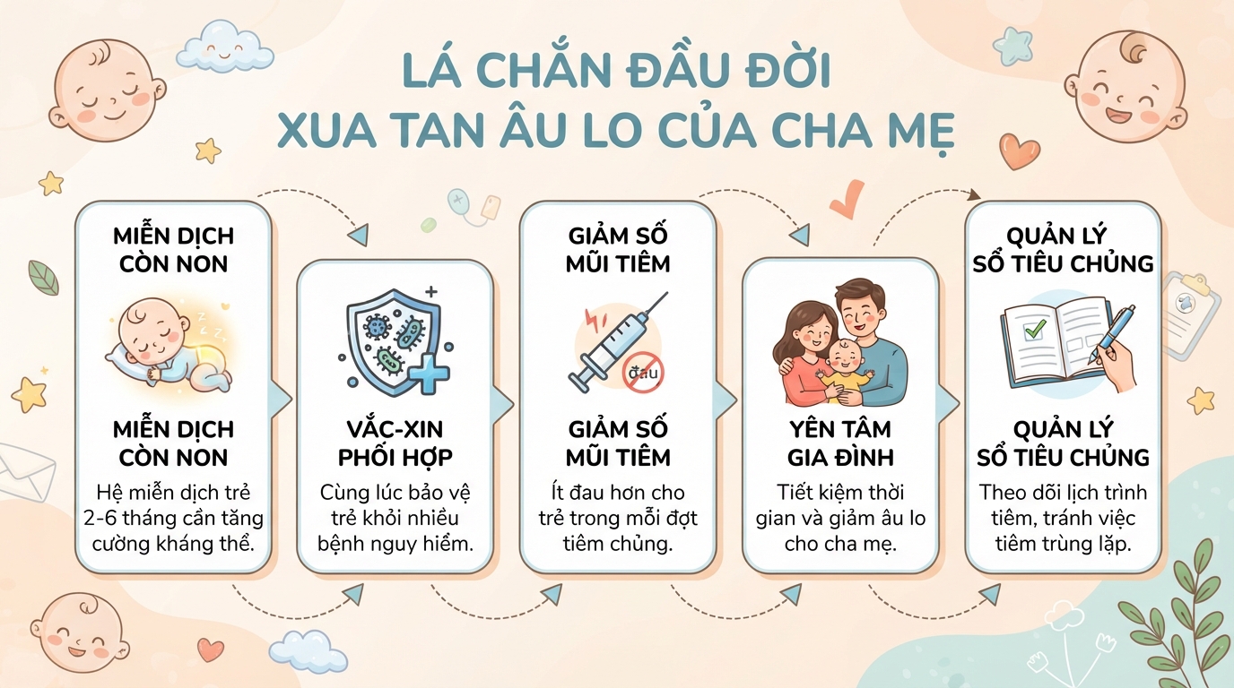 Vắc xin 5 trong 1 và 6 trong 1 có gì khác nhau?