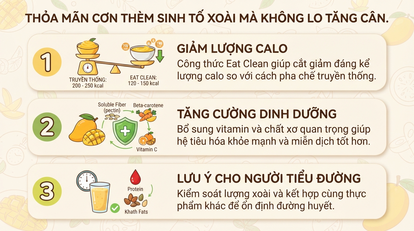 Sinh tố xoài bao nhiêu calo? Lợi ích và cách uống không tăng cân