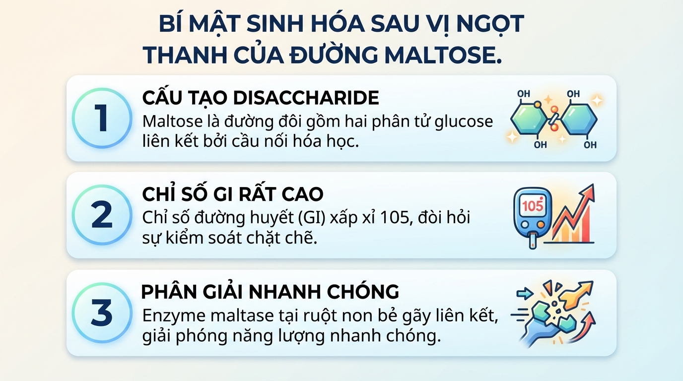Maltose là gì? Cấu tạo, vai trò và lưu ý đường huyết