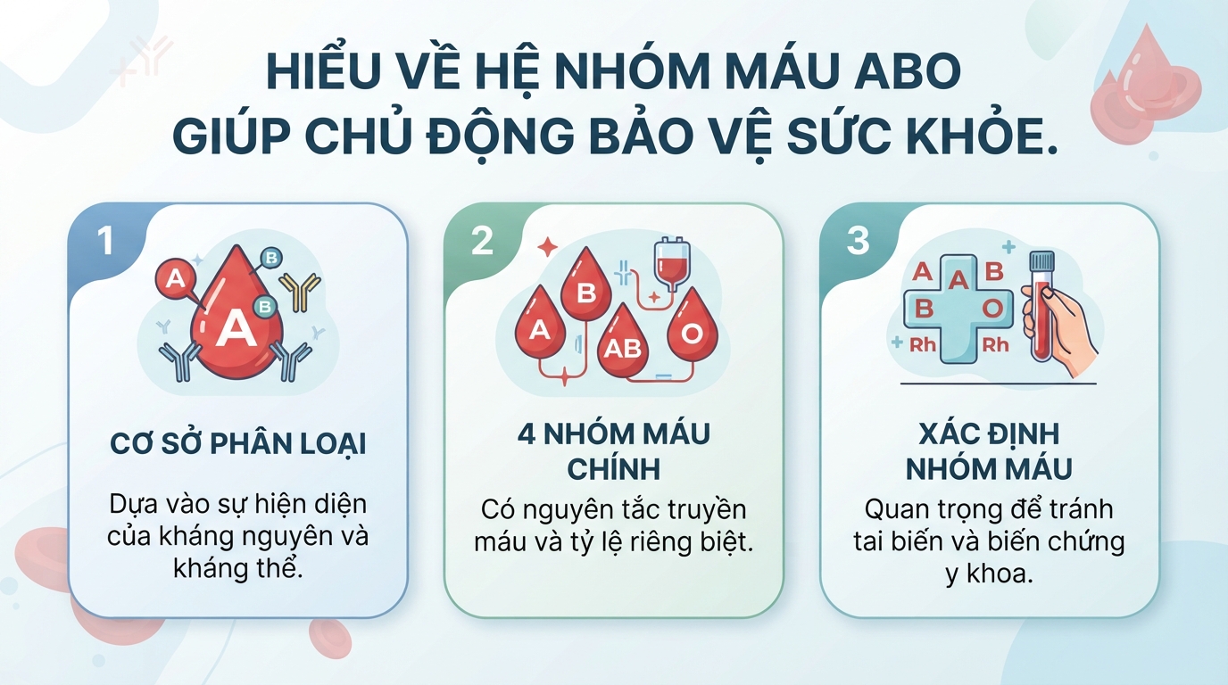 Hệ nhóm máu ABO là gì? Đặc điểm 4 nhóm máu và nguyên tắc truyền máu