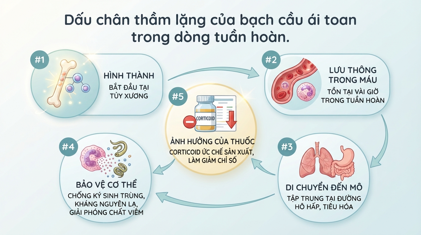 Chỉ số Eos trong xét nghiệm máu là gì? Ý nghĩa khi tăng hoặc giảm
