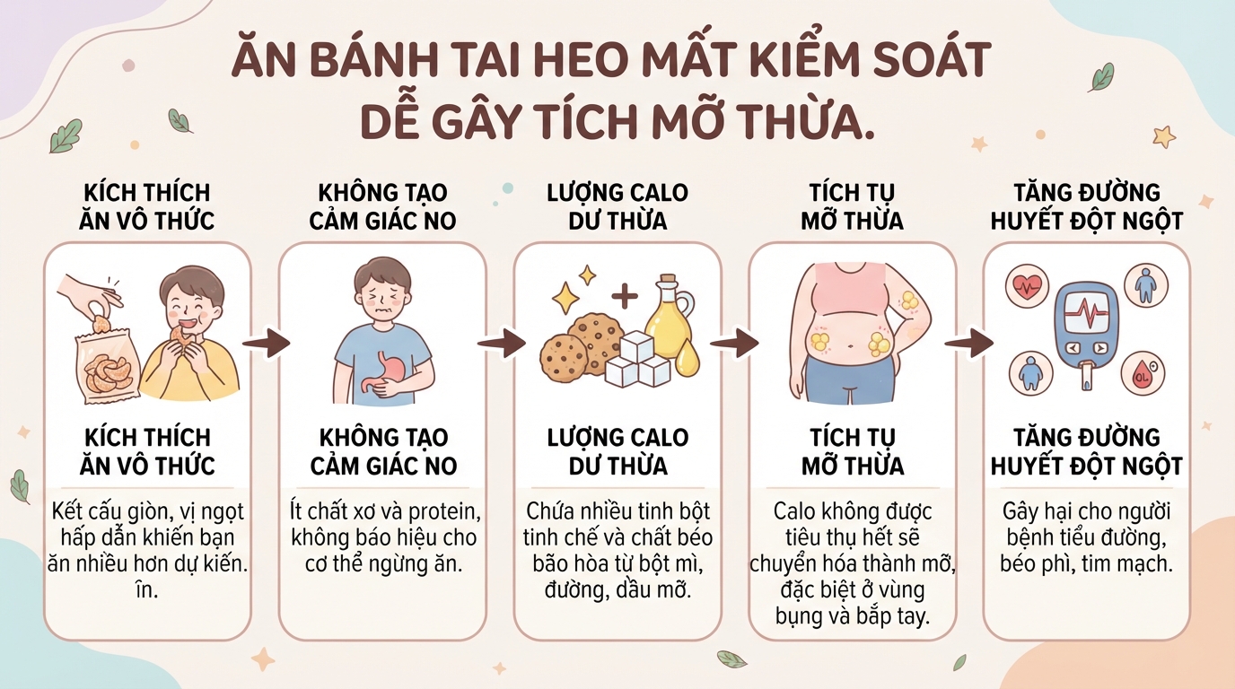 Bánh tai heo bao nhiêu calo? Cách làm bánh bằng nồi chiên không dầu