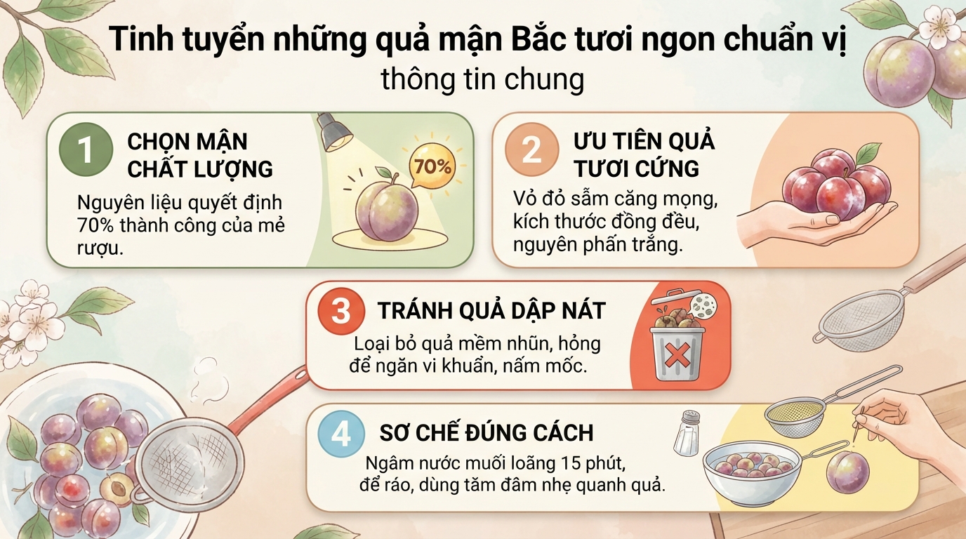 Cách ngâm rượu mận Bắc thơm ngon, đúng tỷ lệ và an toàn sức khỏe