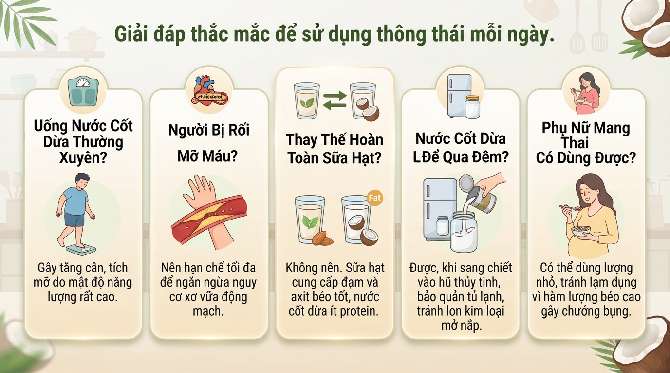Nước cốt dừa bao nhiêu calo? Giá trị dinh dưỡng và lưu ý khi dùng