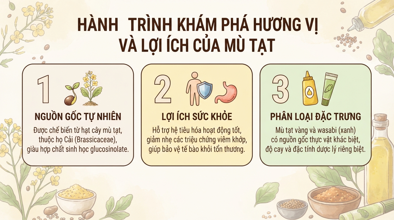 Mù tạt có tác dụng gì? Cách phân biệt mù tạt vàng và wasabi