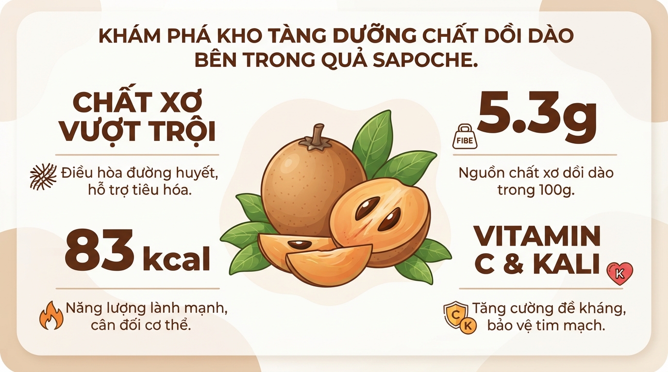 Trái sapoche có tác dụng gì? 6 lợi ích và lưu ý khi ăn