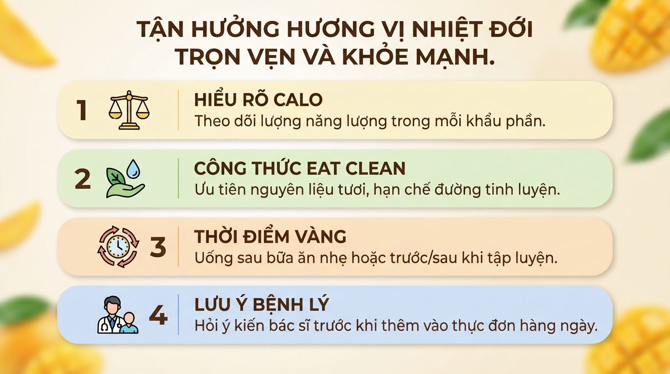 Sinh tố xoài bao nhiêu calo? Lợi ích và cách uống không tăng cân