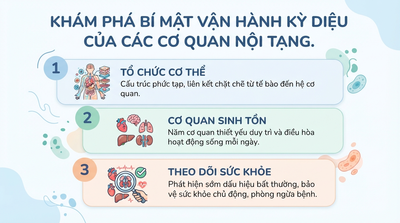 Cơ quan trong cơ thể người: Cấu tạo, chức năng và cách bảo vệ