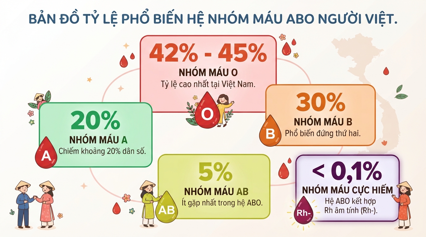 Hệ nhóm máu ABO là gì? Đặc điểm 4 nhóm máu và nguyên tắc truyền máu