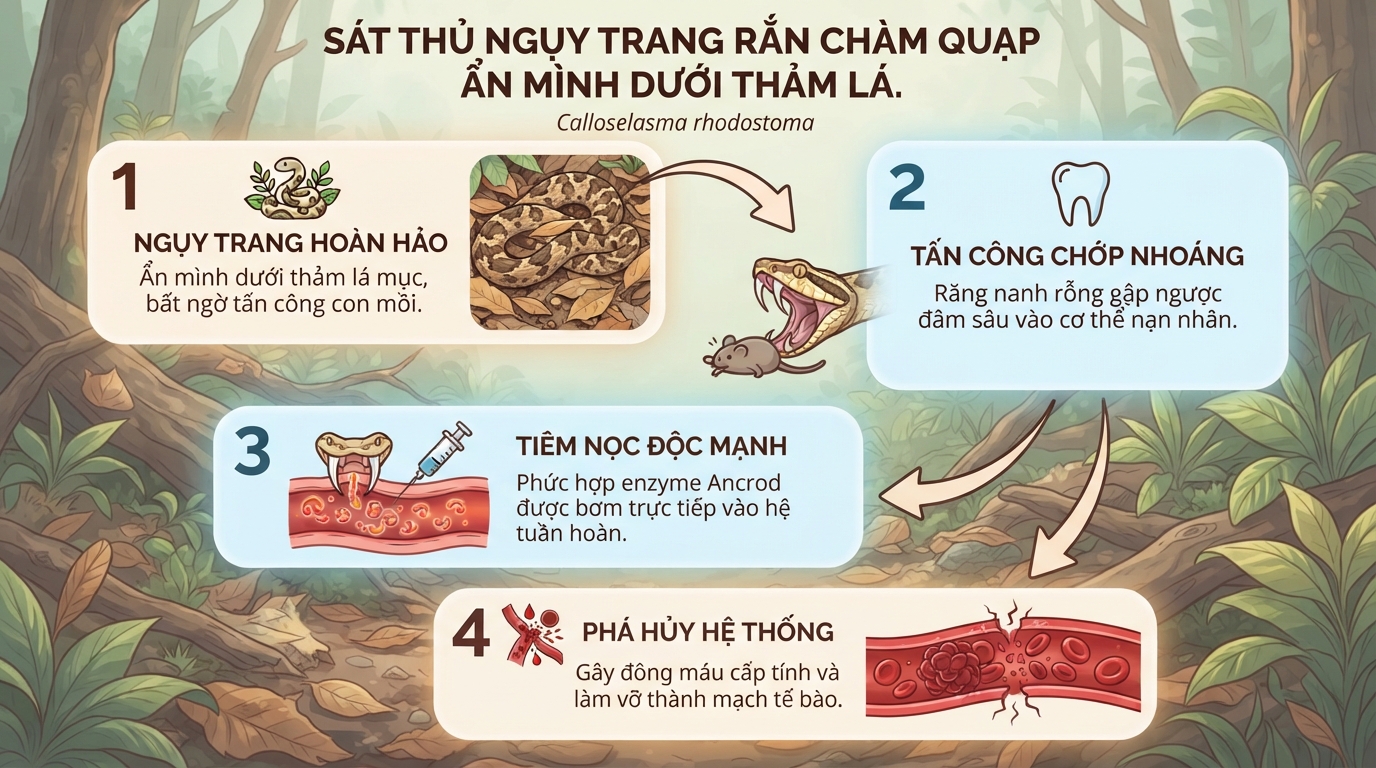 Rắn chàm quạp: Mức độ nguy hiểm, dấu hiệu và cách sơ cứu