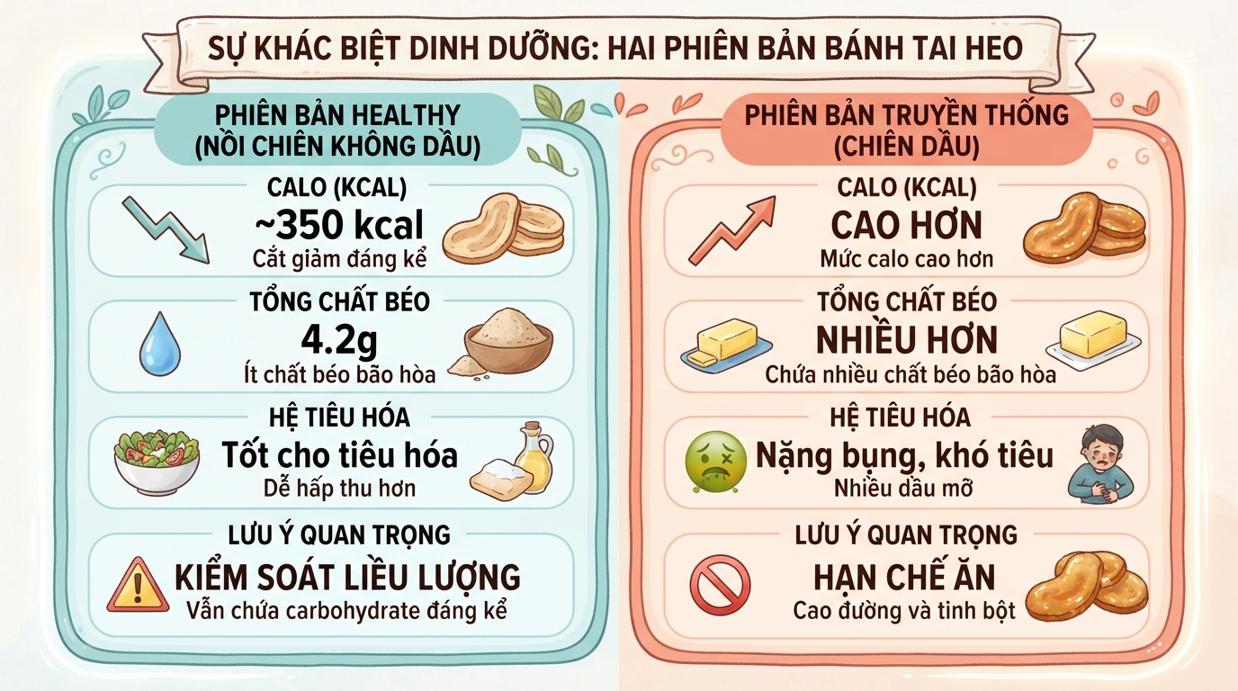 Bánh tai heo bao nhiêu calo? Cách làm bánh bằng nồi chiên không dầu