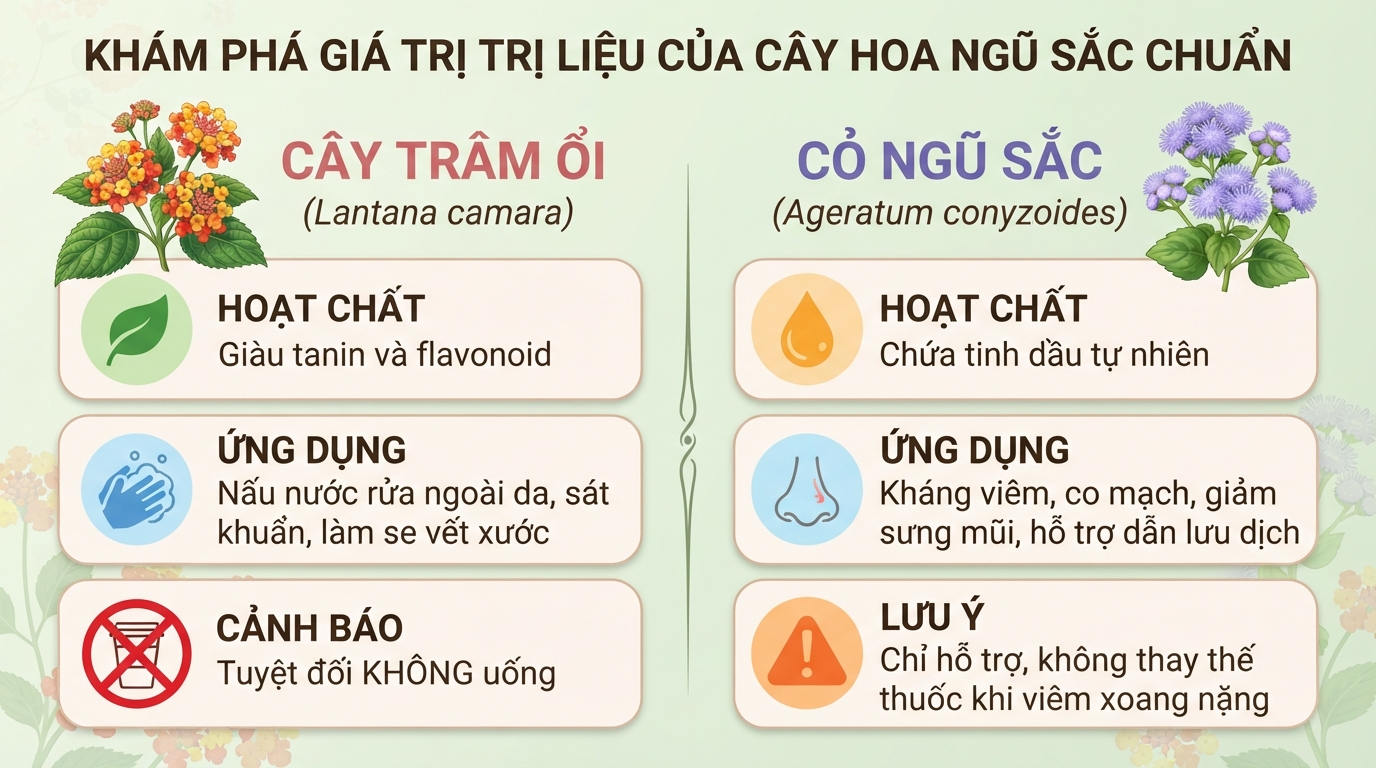 Cây hoa ngũ sắc có độc không? Công dụng và cách dùng hỗ trợ viêm xoang