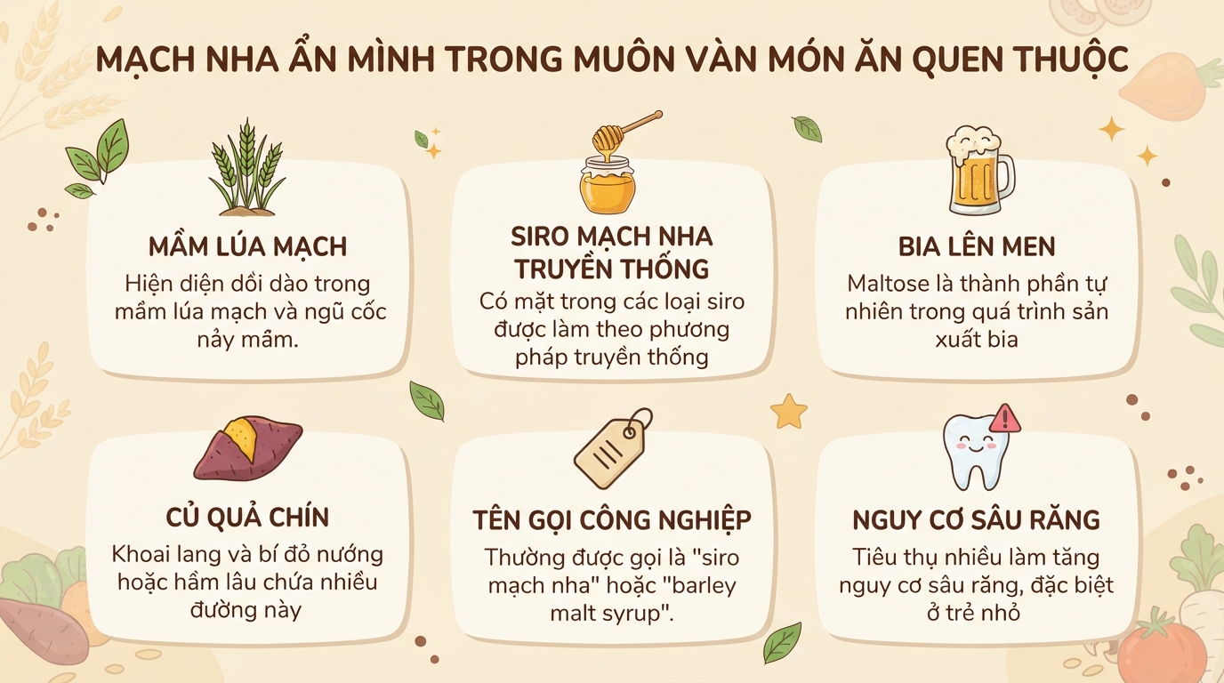 Maltose là gì? Cấu tạo, vai trò và lưu ý đường huyết