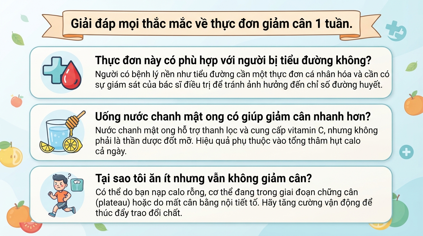 Thực đơn giảm cân 1 tuần khoa học, hiệu quả