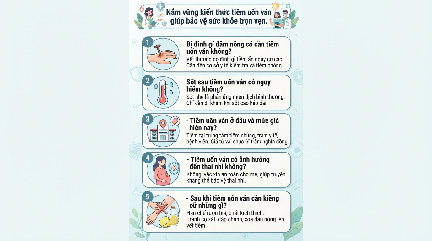 Tiêm uốn ván: Lịch tiêm, tác dụng phụ và những lưu ý cần biết