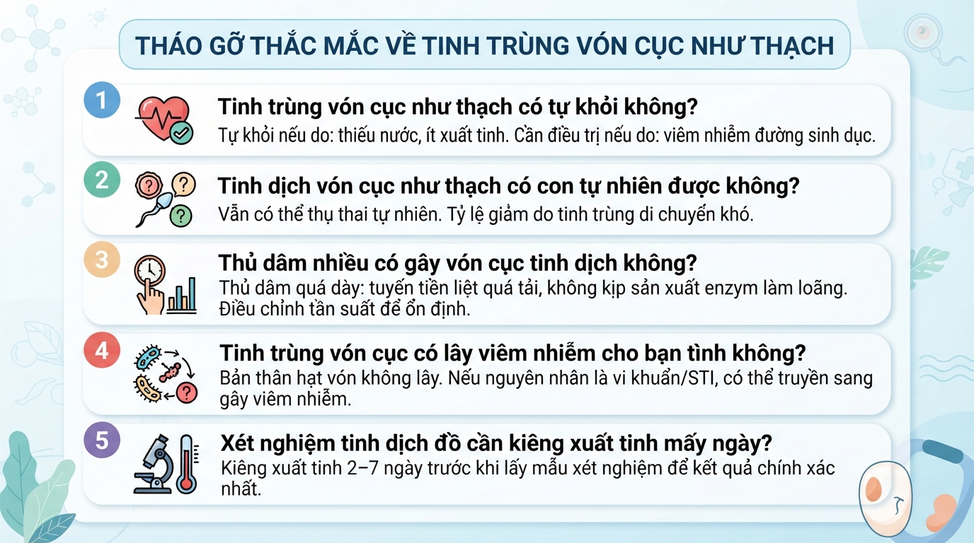 Tinh dịch vón cục như thạch là gì? Dấu hiệu và khi nào cần đi khám