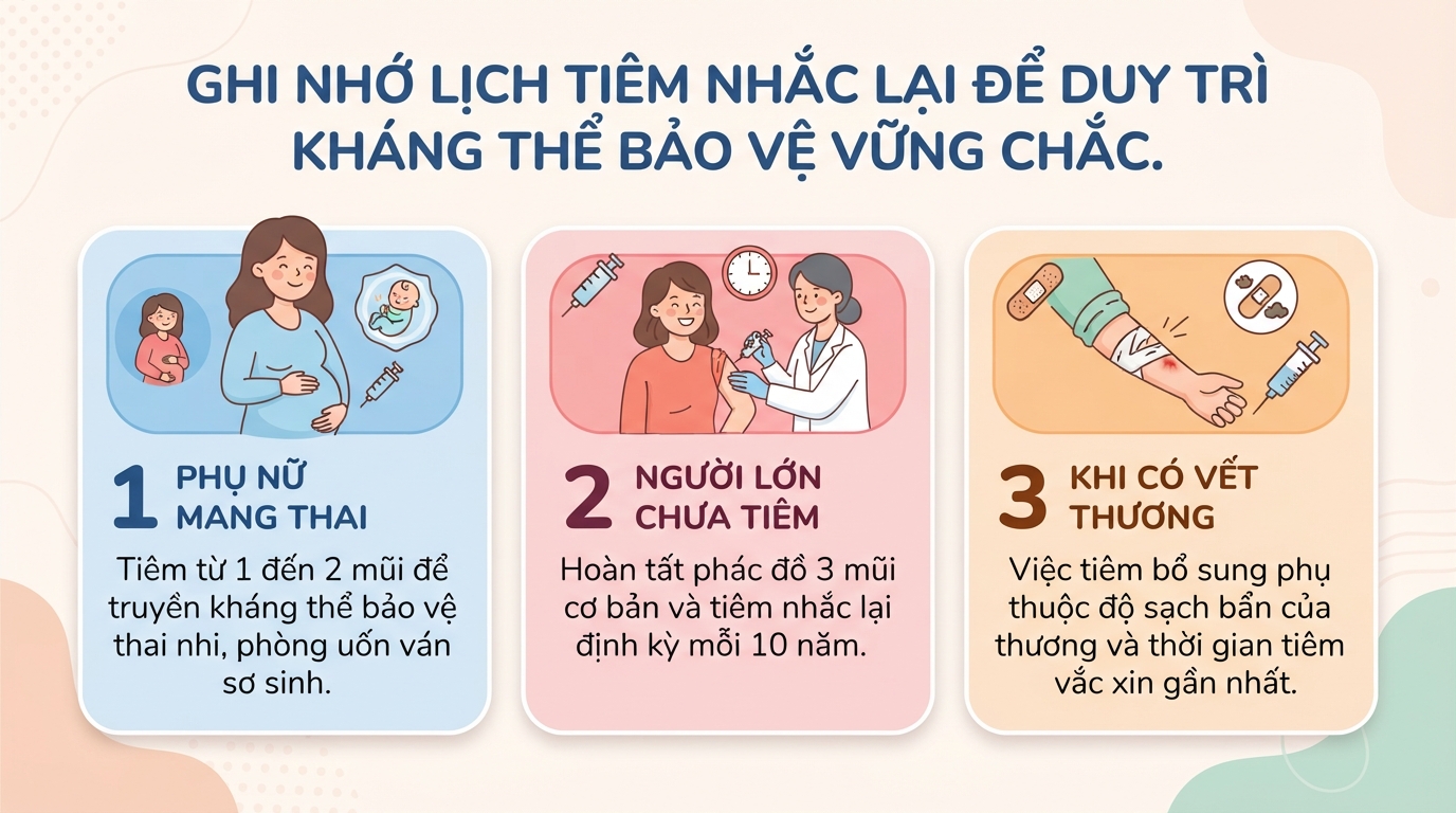 Tiêm uốn ván: Lịch tiêm, tác dụng phụ và những lưu ý cần biết